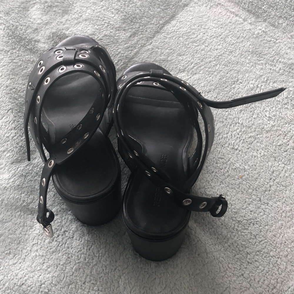 Super cute Rebecca Minkoff heels silver studded on black leather - Picture 4 of 16